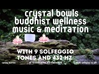 Crystal Bowls Buddhist Wellness Music & Meditation with 9 Solfeggios and 432 hz (+nature images)